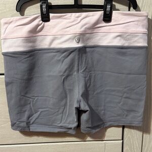 lululemon athletica Pink & Gray High-Rise Bike Shorts
